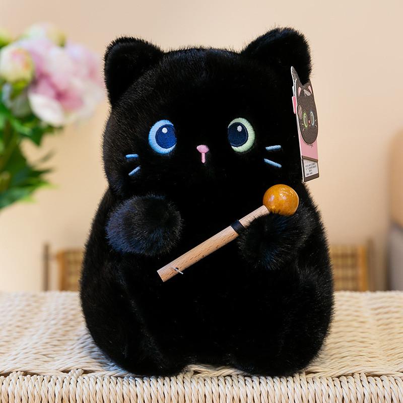 Плюшевая игрушка-кошка с деревянным звуком рыбы для снятия стресса и комфорта