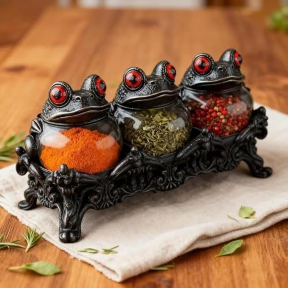 Funny Frog Spice Jar Glass Condiment Bottles Creative Food Seasoning Jar Restaurant