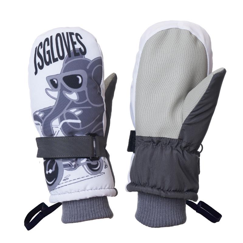 Новые стильные зимние водонепроницаемые ветрозащитные детские варежки с бархатной подкладкой