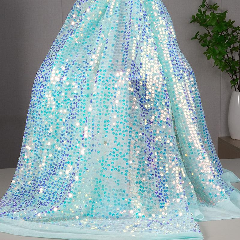Красочная Радужная Блестящая Пайеточная Вышивка Градиентная Ткань 6мм Пайетки Ткань для Вечернего Костюма Платья Фон Упаковка Сетка