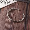 New Geometric Silver Color Men Woven Simple Opening Bracelets Fashion Jewelry Twisted Bangles