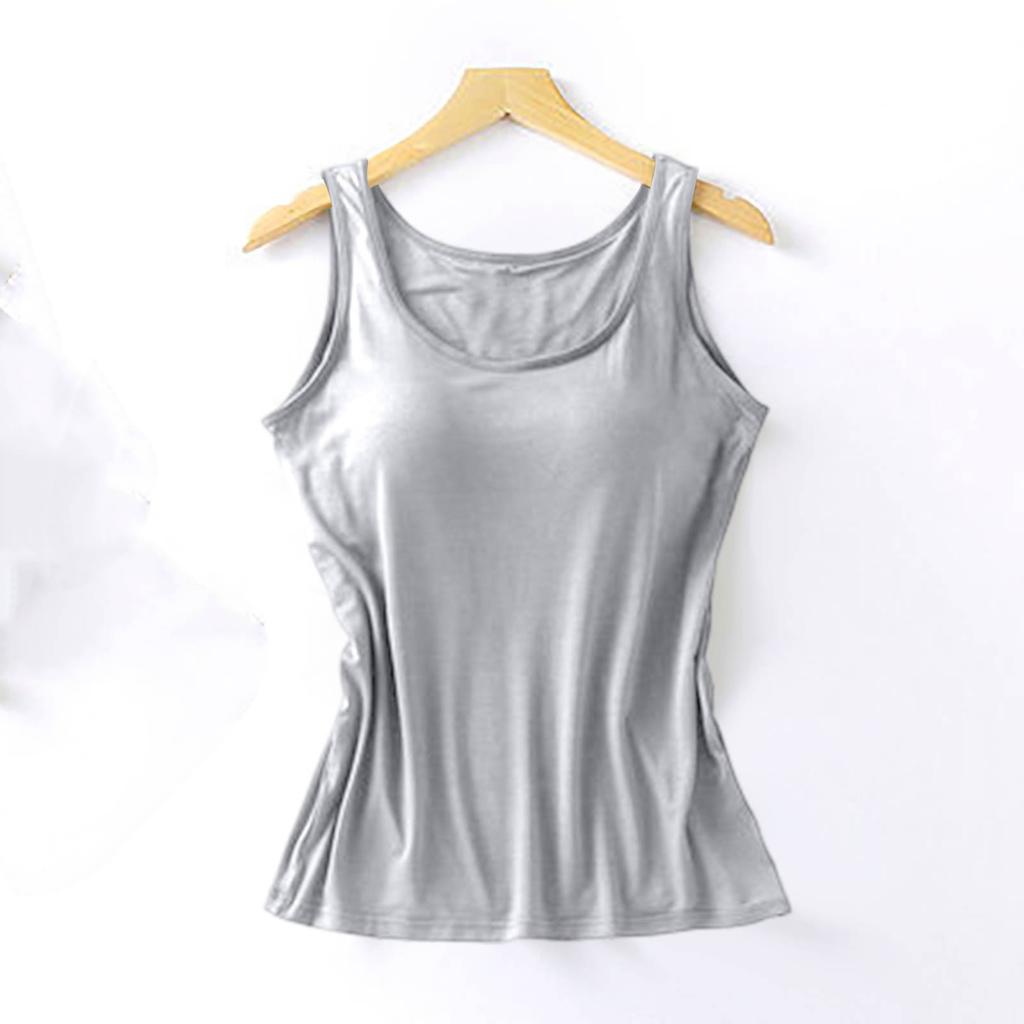 Женская майка-топ без рукавов, женская летняя цельная без стального кольца с нагрудной накладкой