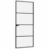 Vidaxl Drzwi Wewnętrzne, Czarne, 83X201,5 Cm, Szkło I Aluminium