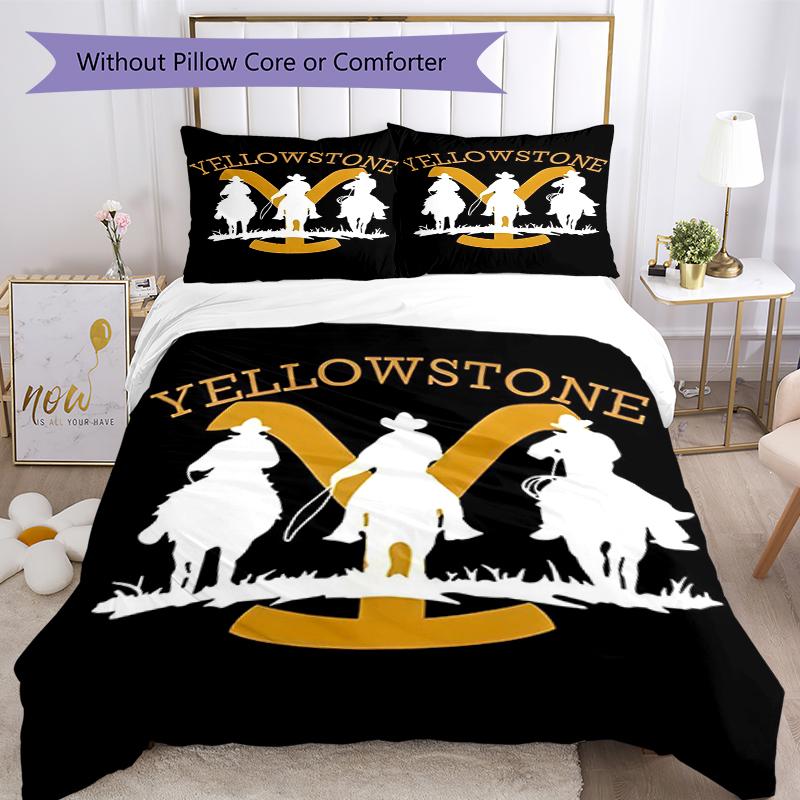 3 шт. Постельное белье Yellowstone с пододеяльником, включает 1 пододеяльник и 2 наволочки, мягкое и удобное для всех сезонов.