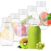 MINGXIAN 6 Pcs 5 OZ Plastic Juice Bottle, Reusable Transparent Bulk Beverage Container, Suitable For Juice, Milk And Other With White Lid