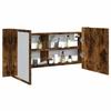 VidaXL LED Bathroom Mirror Cabinet Smoked Oak 100x12x45 Cm, Mirror Cabinet, Makeup Cabinet with Mirror, Cabinet 834959