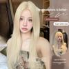Sihuan женский длинный прямой белый парик блондинка - модный ручной работы Т-образный кружевной с естественным пробором