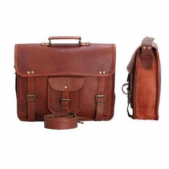Vintage Expert Leather Messenger Bag Satchel Leather Men's Briefcase Laptop