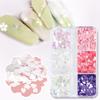 6 Grids Pink Sakura Nail Sequins Decorations White Cherry Blossoms Flakes Kawaii Nail Supplies for Professionals Accessories