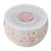 Chiyo Uno's "Hanaemi" (Flower Smile) Range Pack Storage Containers, 4-Piece Set, Microwave Safe, Floral Pattern, Mino Ware, Made in Japan, Product Num