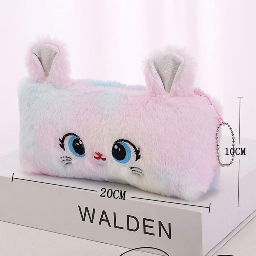 Kawaii Large Capacity Cat Zipper Pencil Case Cartoon Girl Storage Bag Back To School Pen Bag Office Supplies Stationery
