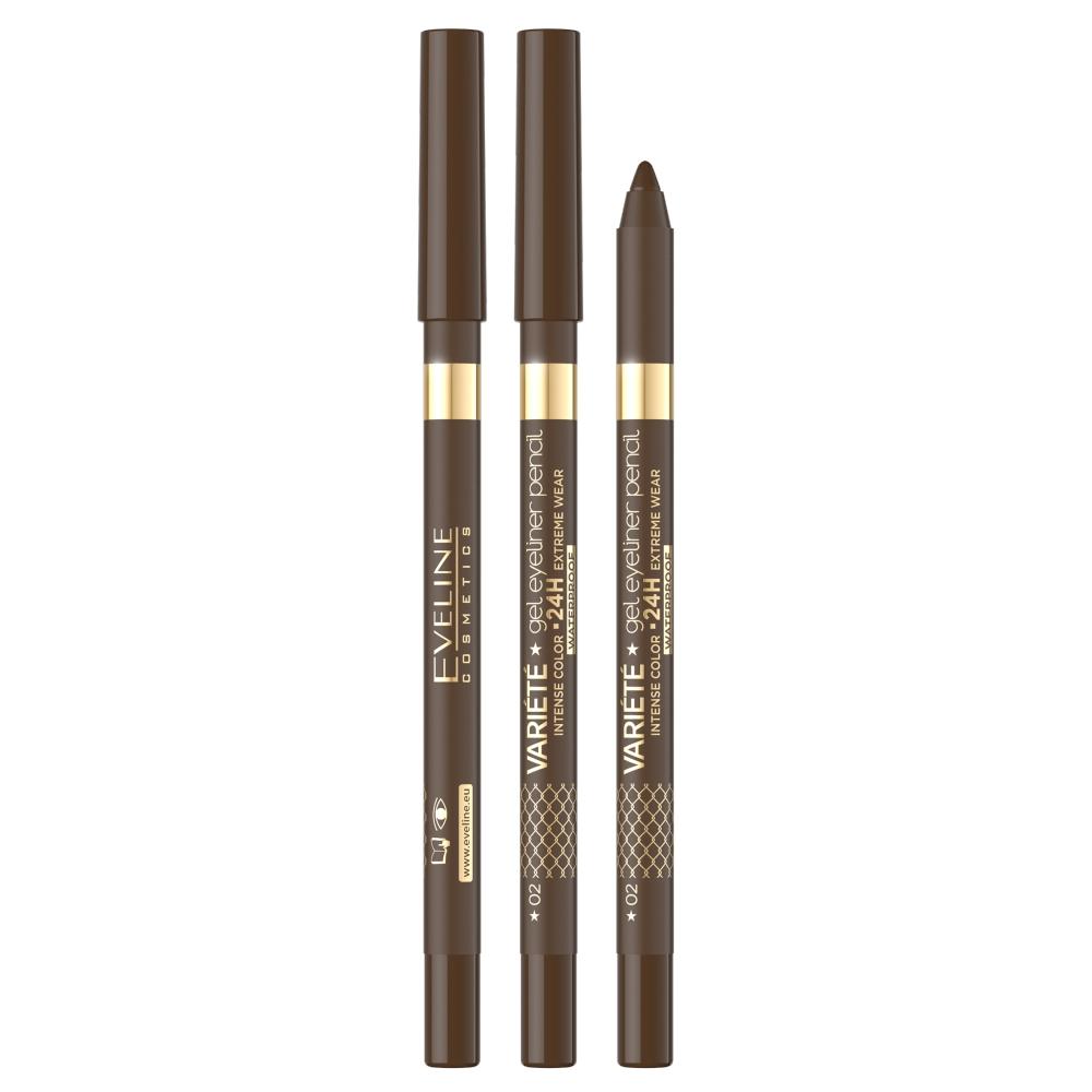 Eveline Cosmetics Variete Waterproof Gel Eyeliner 02 Brown