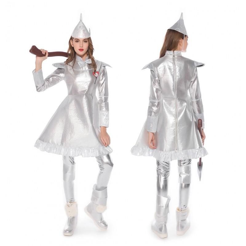 Wizard Of Oz Tin Man Costume Set Kids Adults Cosplay Halloween Party Stage Performance Outfit