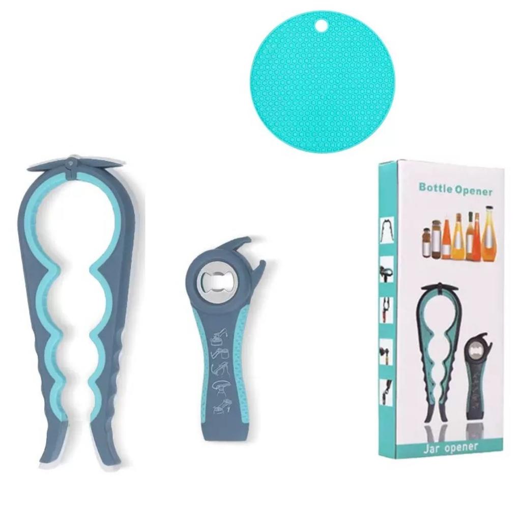 HOMZY Открывалка для консервов Многофункциональная Четыре в одном Открывалка для бутылок с напитками Открывалка для крышек Четырехпозиционная открывалка для консервов Противоскользящая открывалка для крышек