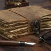 Vintage Journal Handbound Leather Journal Diary With 100% Recycled Paper, Handmade Paper A5 Antique Deckle Edge Paper 200 Pages (Brown)