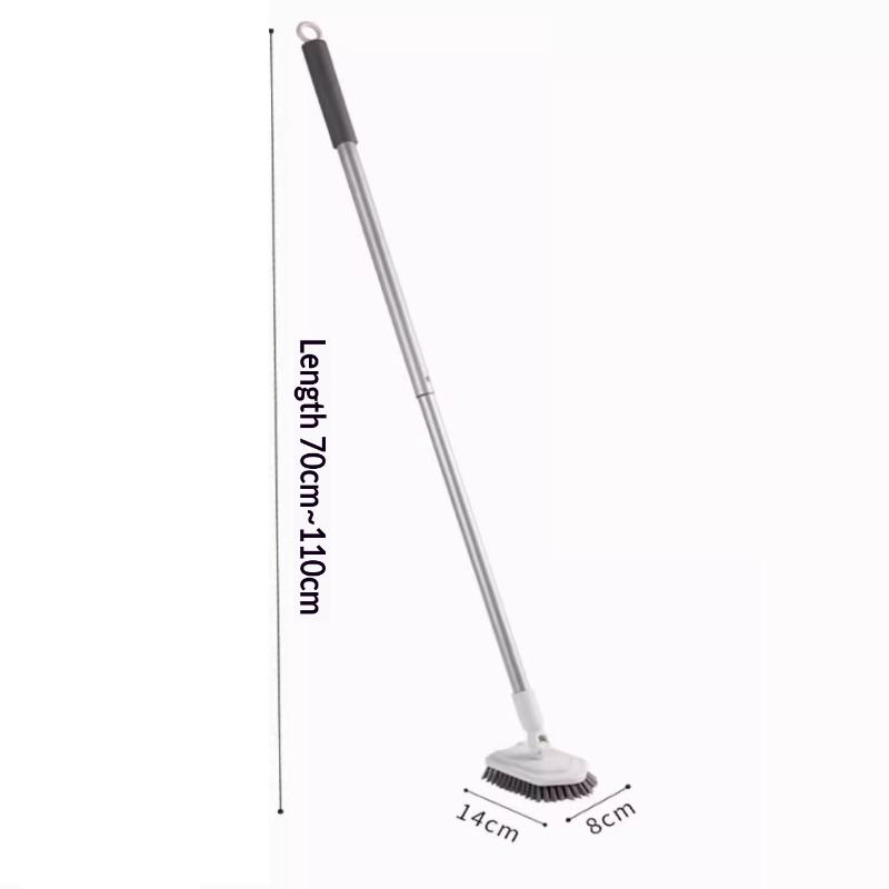 Телескопическая Длинная Ручка Щетка для Чистки Ванной Плитки Туалета Треугольная Щетка Многофункциональная Двойная Щетка Головка Щетка для Пола