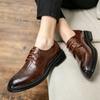 Мужские формальные туфли на платформе Оксфорд для мужчин, итальянские модельные туфли, свадебные роскошные модные кожаные туфли с острым носком, большой размер