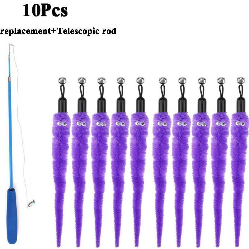 Замените плюшевые аксессуары для кошек, червяков, сменную голову, забавную кошачью палочку, игрушки для домашних животных 5/10/6/11 шт.
