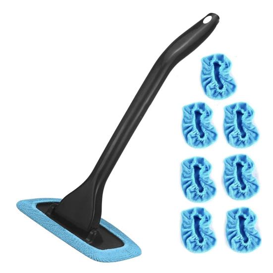 Инструмент для очистки лобового стекла 16-дюймовый длинный стержень стеклоочистителя с 8 сменными тканевыми накладками очиститель автомобильных стекол грязная щетка для мытья автомобилей грузовиков автофургонов