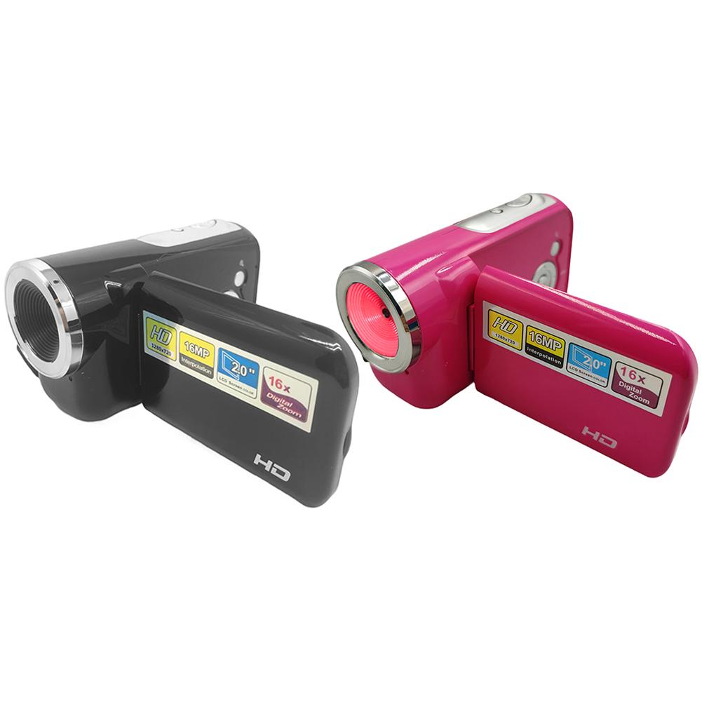 Цифровая видеокамера 16MP 720P с 2,0-дюймовым цветным TFT-экраном, портативная DV-видеокамера с 16-кратным цифровым зумом и встроенной светодиодной вспышкой для начинающих
