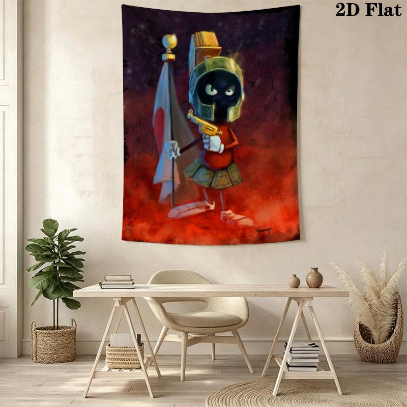 Marvin Martian Tapestry Space Adventure Tapestry Wallmounted Fashion Print Wall Decoration Christmas Gift Soft