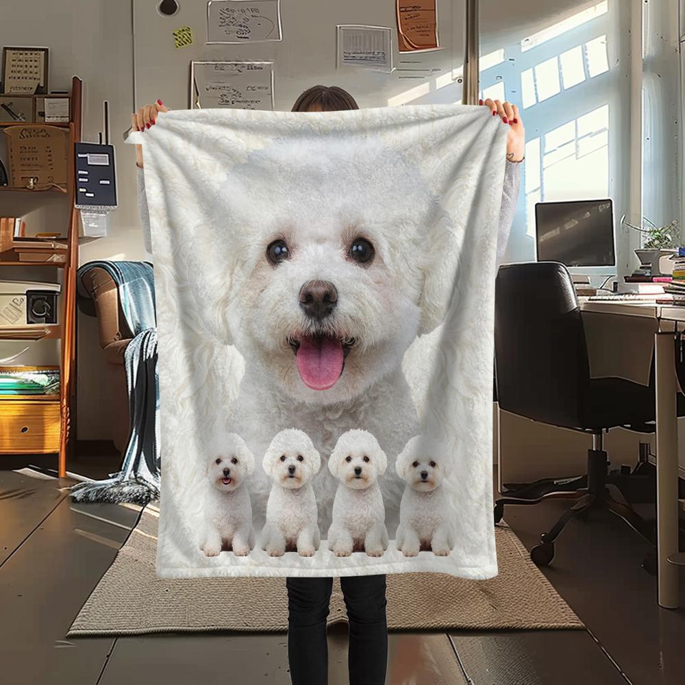 1 шт. Фланелевое одеяло с принтом собаки Чихуахуа и Пуделя, Высокое качество, Удобное для всех сезонов, Декор для дома, Тепло и уют, Идеально для подарков