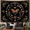 Moon Phase Tapestry Wall Hanging Butterfly Flower Boho Floral Plant Botanical Tapestries Window Vintage Carpets For Living Room