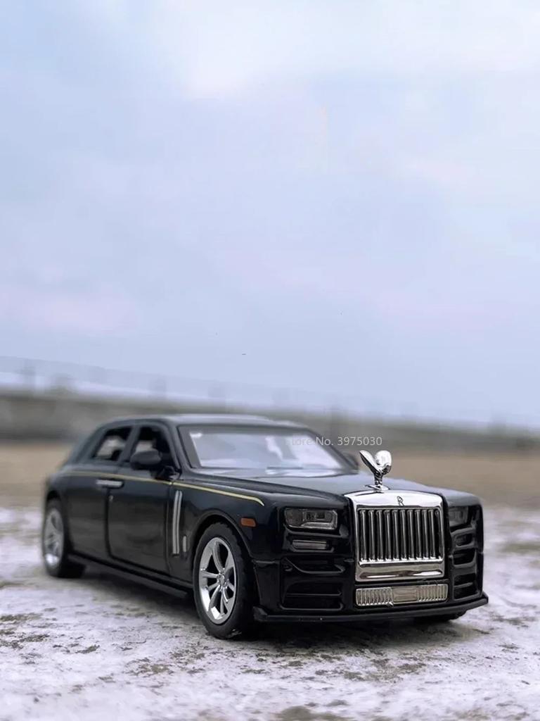 ABBD1 1/36 Rolls Royce Phantom Car Model Alloy Diecast Simulation Toy with Sound Light 2 Doors Opened Toys for Kids Christmas Gifts