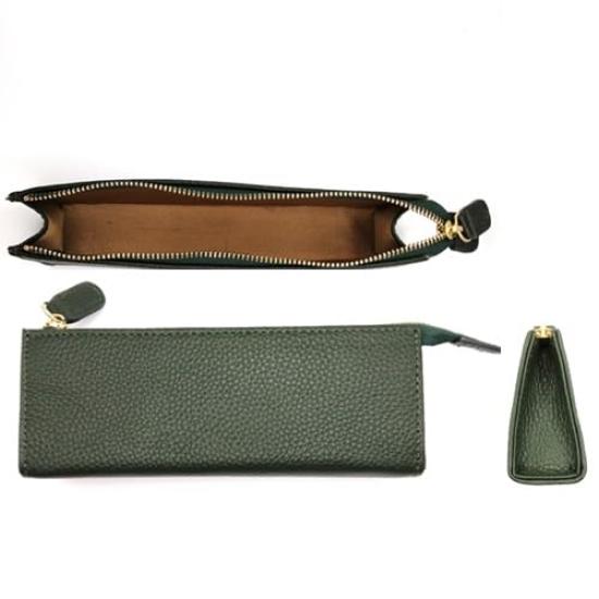 Shinko Seiki Shrink Leather Pen Case, Camel, PZ-230CA