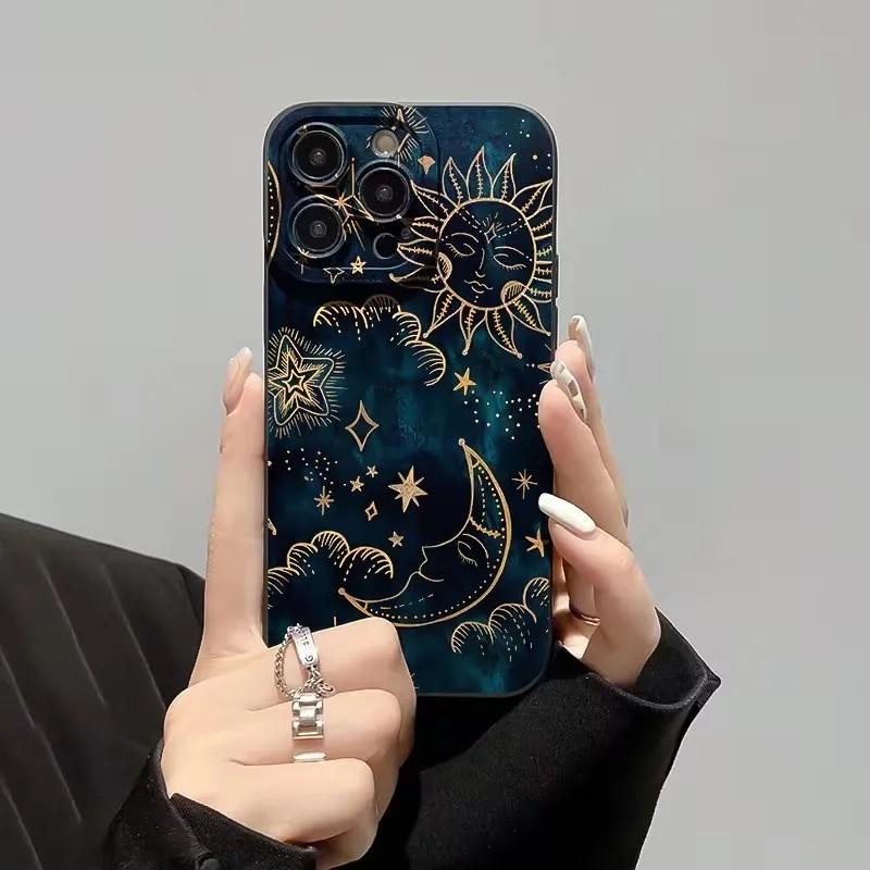 Чехол для телефона с дизайном Луна Солнце для Samsung Galaxy A37 A57 A25 A56 A16 A06 A35 A05s A15 A34 A24 A05 A13 A73 A53 A23 A13 4G 5G
