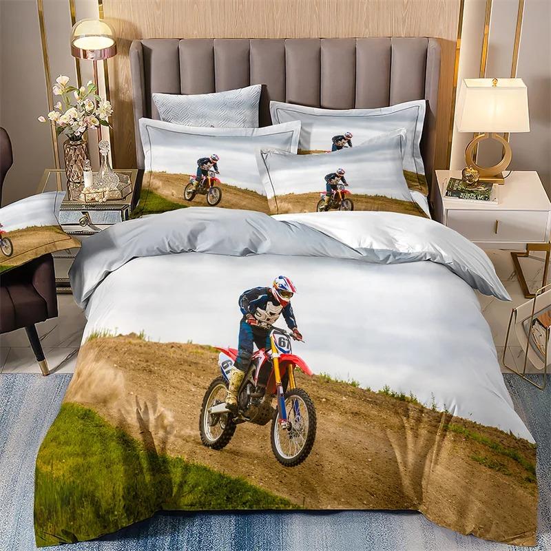 Galaxy Starry Sky Duvet Cover Set for Boys, Speed Rider, Super Cool, Racing Car Comforter, Bedding Sets for Men, Teen, Queen Siz