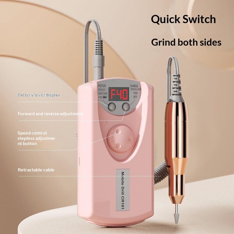 Машинка для маникюра и педикюра Pro, фрезер, rechargeable, для нейл-арта, электрическая шлифмашинка, полировщик с 12 насадками
