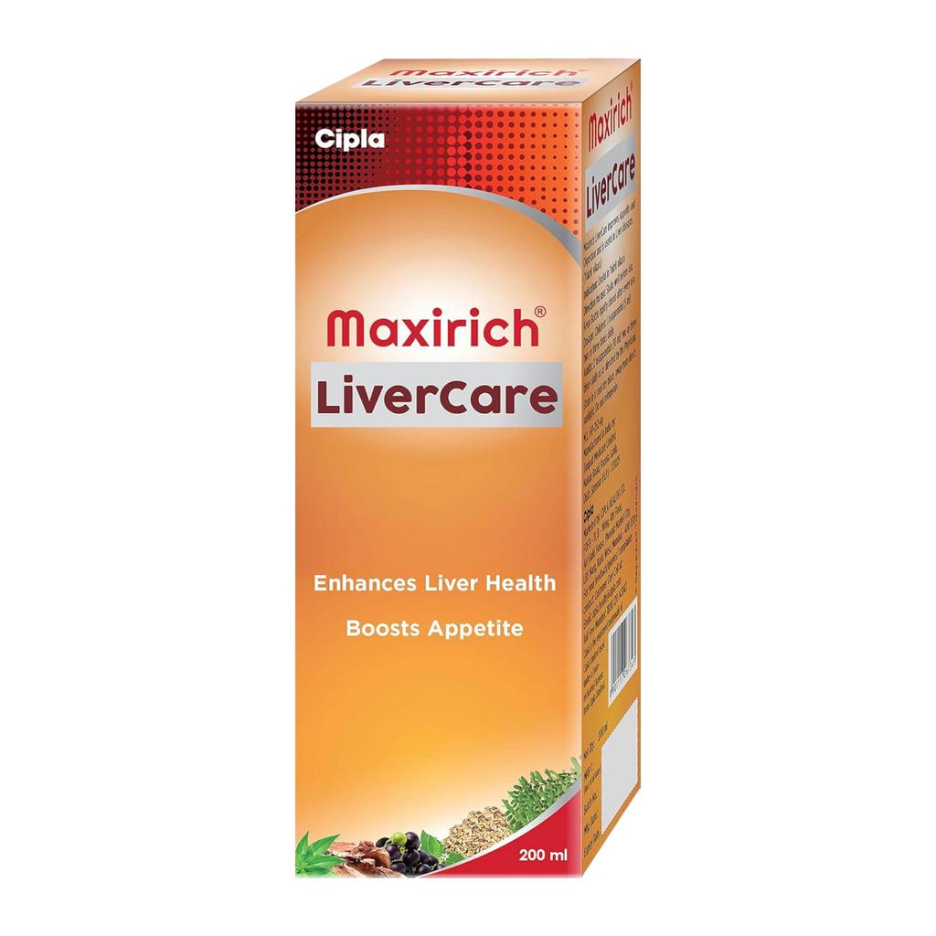 Cipla Maxirich Livercare 200 Ml 1 Pack Ayurvedic Herbal Syrup for Healthy Digestion & Liver Support