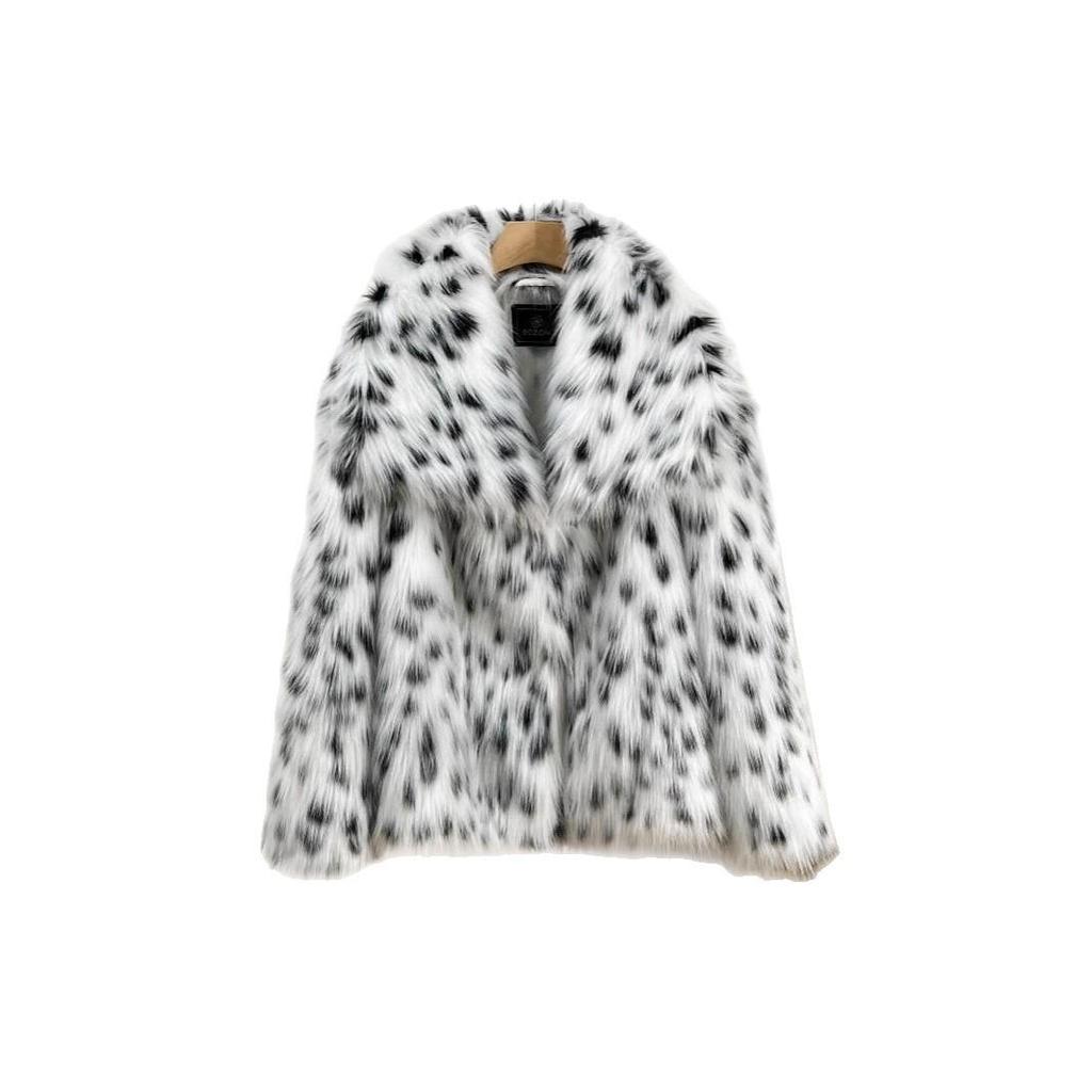 Экологичная пятнистая шуба из искусственного меха лисы - Женская короткая теплая зимняя мода 2025