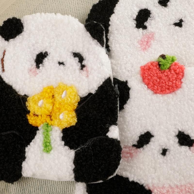3 Pcs Cartoon Panda Iron On Patches Applique Patches Animal Repair Patches Embroidery Patches for Clothes Bag Decoration