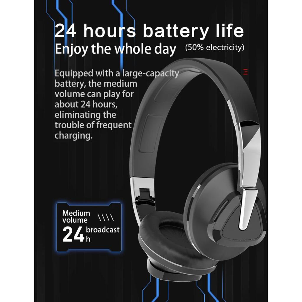 Bluetooth-наушники, беспроводные наушники с шумоподавлением, гарнитура H3 Pro Max с микрофоном, 20 часов воспроизведения музыки, игр, складная, поддержка TF
