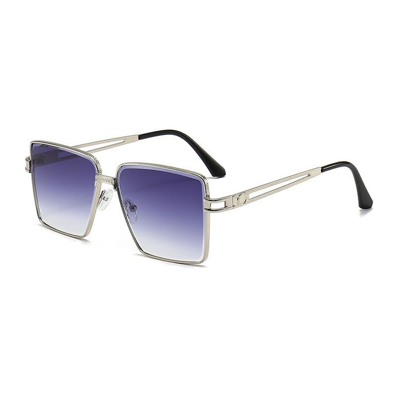 Fashionable Uv400 Black Lens Gold Frame Gradient Sunglasses Women's Oversized Street Snap Eye Glasses