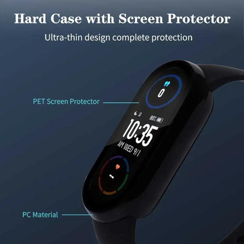 Чехол для ПК+Закаленное стекло Для Xiaomi Mi Band 8 Чехол Ударопрочный Полный Защитный Экран ремешок Для Xiaomi Mi Band8 Аксессуары