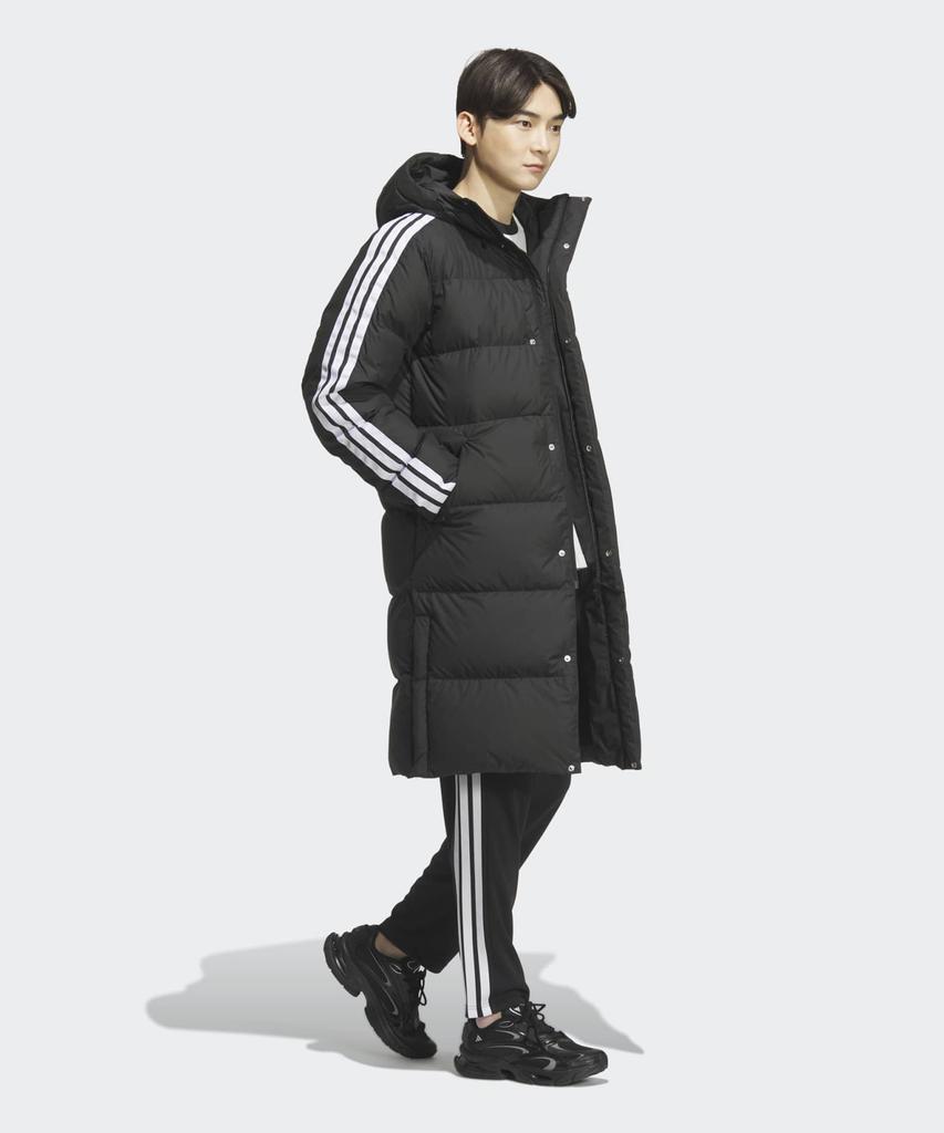 Adidas 3-Stripe Regular Fit Long Down Padded Jacket - Black / Jz8731