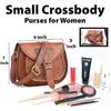 Маленькие женские кошельки через плечо из натуральной кожи, винтажная кожаная сумка через плечо, женская сумка-кошелек, 9 дюймов (коричневый)