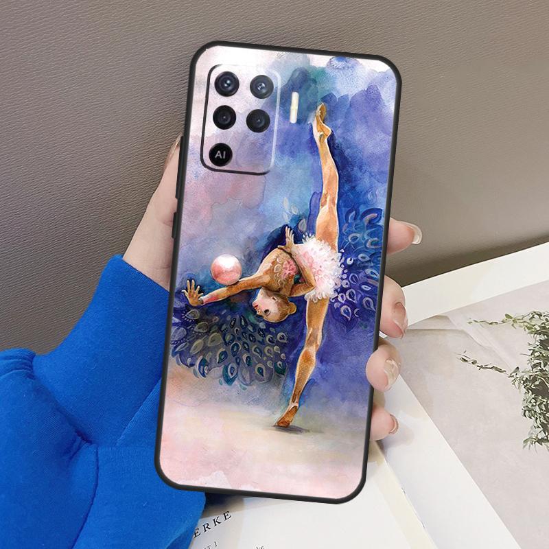Масляная живопись Гимнастика Для OPPO Find X3 X5 Pro A9 A5 A31 2020 A15 A16 A52 A72 A1K A83 A91 A54 A74 A94 A53S Чехол
