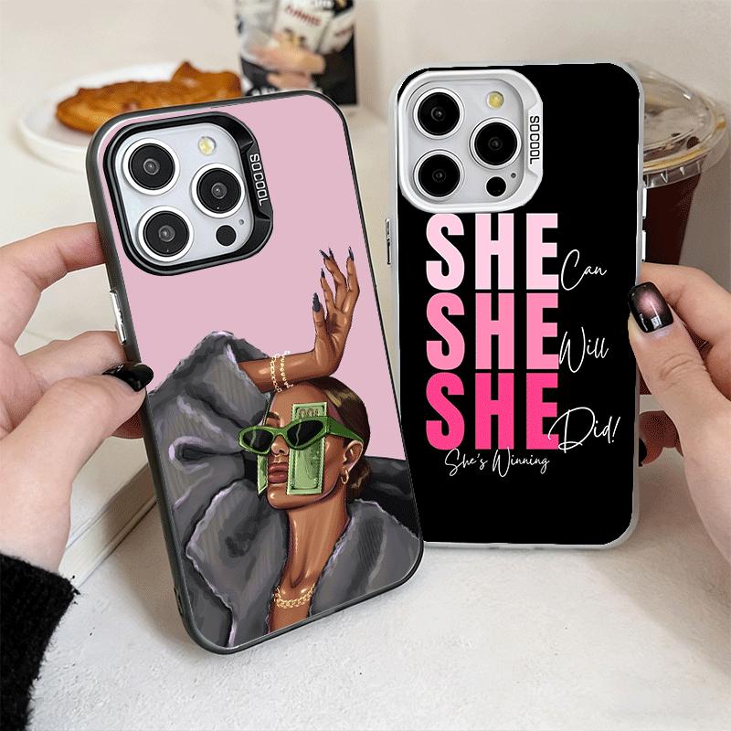 Чехол для телефона Girl Boss Lady Pink Soft для iPhone 15 16 17 Pro Max 17Air 16E 14 Plus 13 12 Mini Ударопрочный Чехол Задняя Панель