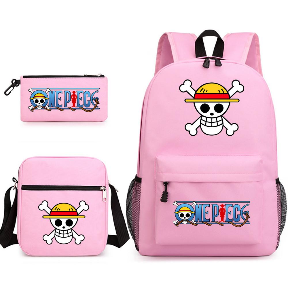 One Piece large-capacity student backpack three-piece set 7531 KTB