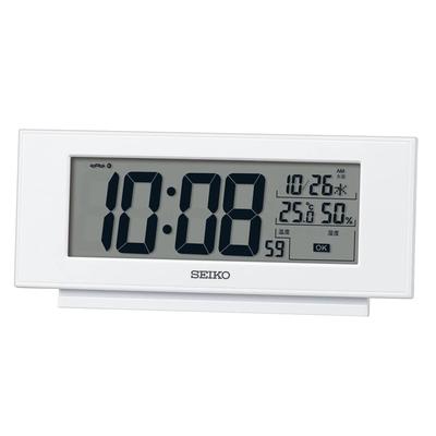 Seiko Clock Будильник Настольные часы Цифровое радио Белый жемчуг 77 x 174 x 38 мм Комфортная среда NAVI SQ794W