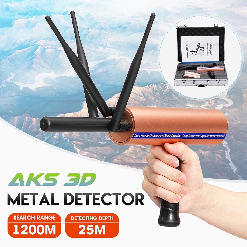 12V 1000~1600mAh AKS 3D Детектор металла Подземный 3 Антенны Дальний радиус Золото Бриллианты Искатель сокровищ Искатель Портативный детектор