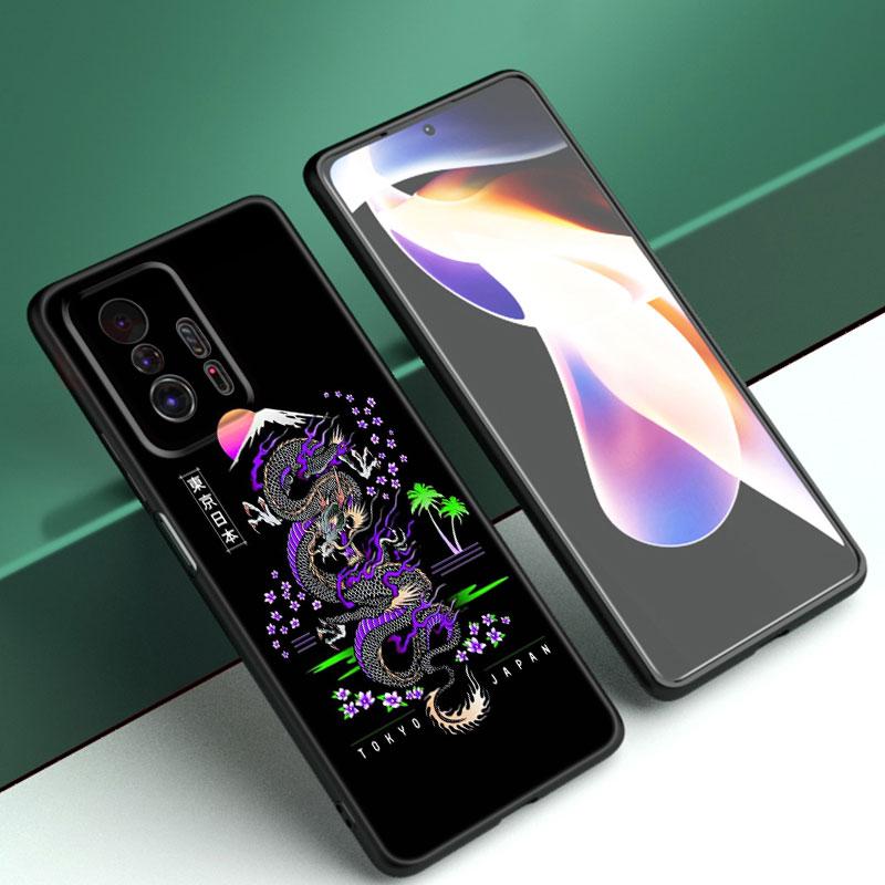 Чехол для телефона Japan Wave Anime Dragon для Xiaomi Mi A2 8 9 SE Note 10 10T 11 12 Lite 9T 11T 12S 12T Pro A3 6X 12X TPU черный чехол