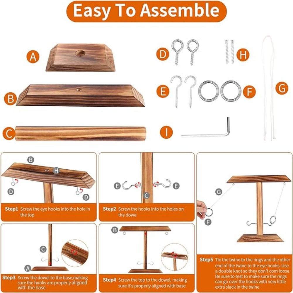 Деревянный набор игры "Крючок и кольцо" Ручные настольные игры Игровой набор "Битва колец" Дом