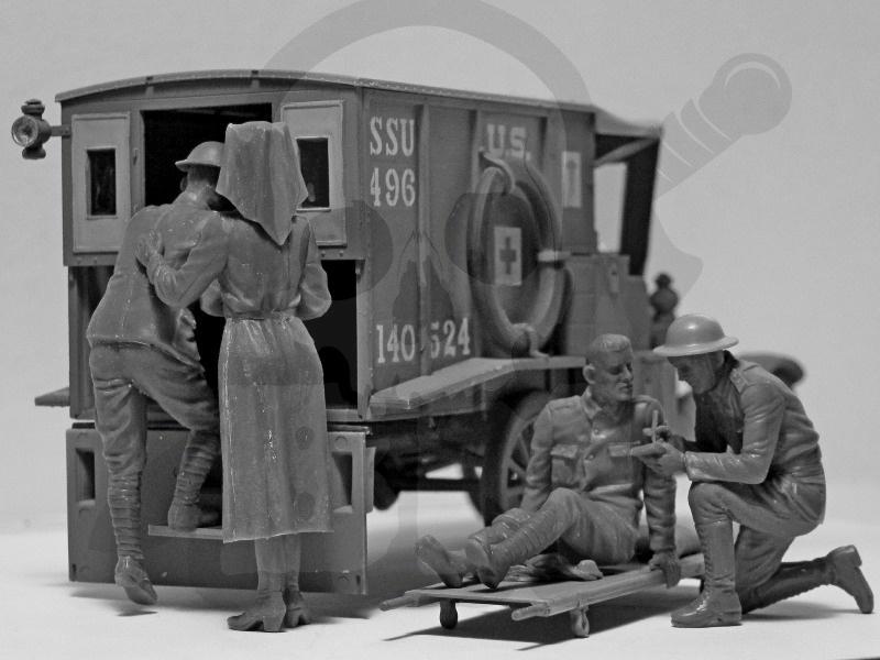 Модель Icm35662 t 1917 года, машина скорой помощи с экипажем