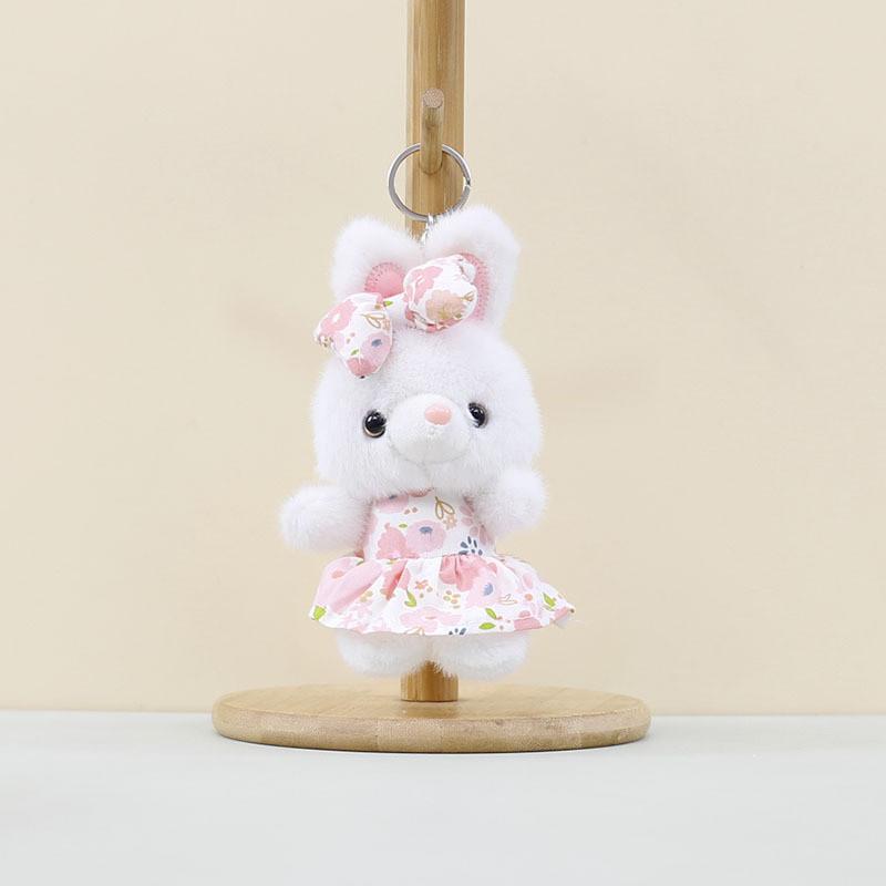Plush Cute Bunny Toy Keychain Soft Pp Cotton Rabbit Doll In Charming Colorful Dress Designs