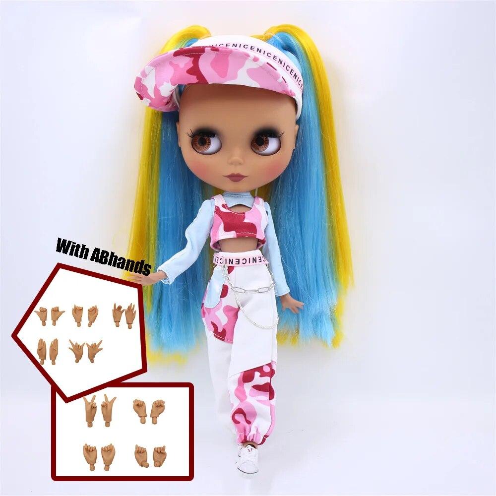 ICY DBS Blyth кукла шаровой шарнир, тело, разноцветные волосы, черная кожа, матовое лицо, телесная кукла и набор, кукла, игра-одевалка, подарок для девочки
